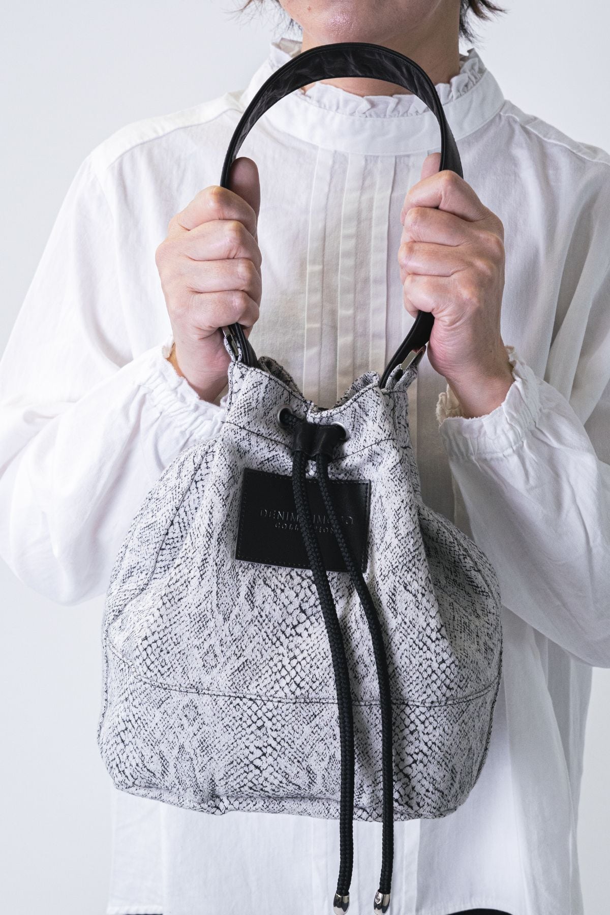 KINCHAKU Denim Bag - Python Jacquard