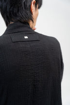 BLACK LINEN YUKATA with LEATHER BELT