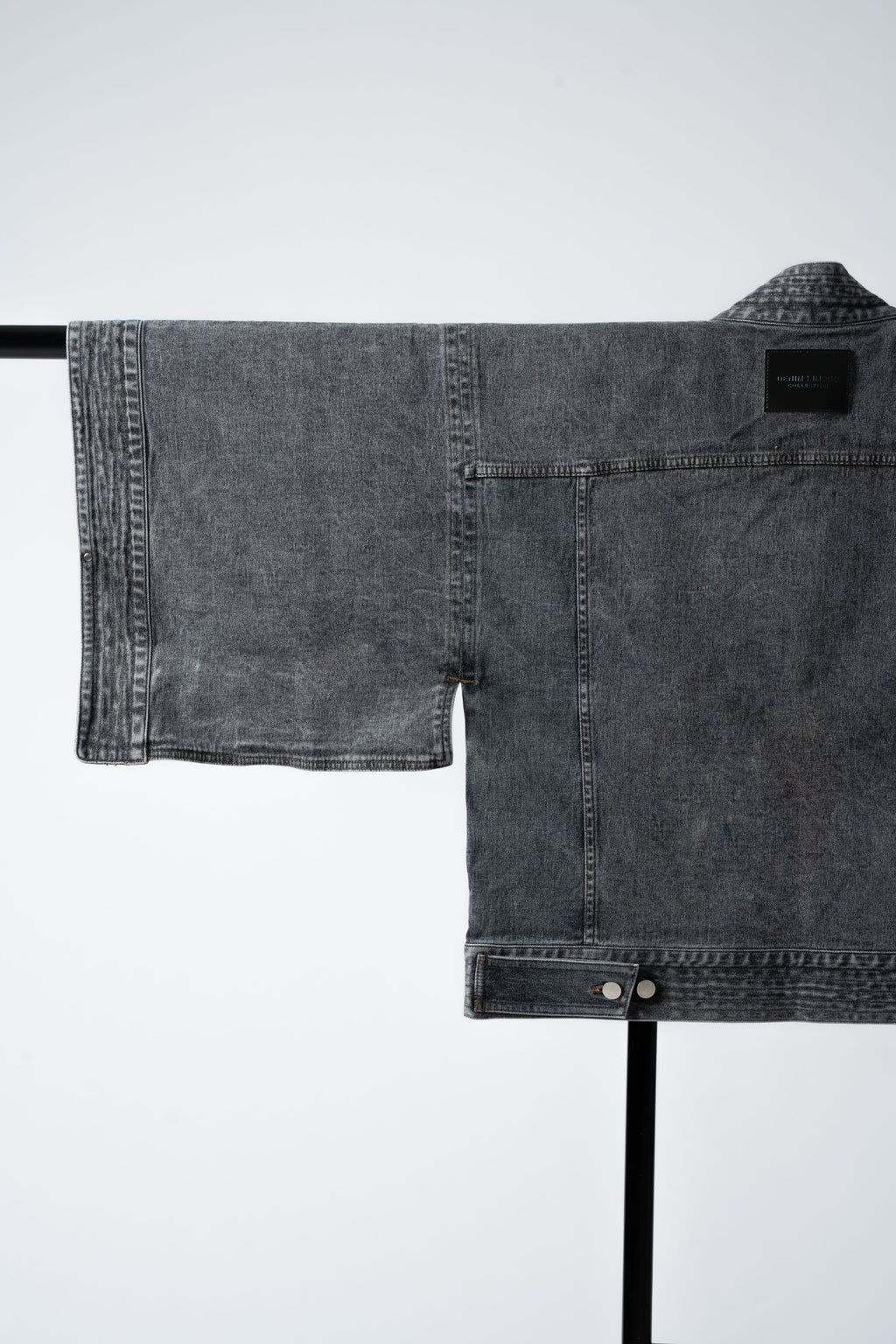 THE KIMONO Denim Jacket – BLACK ICE Okayama Denim × Arizona Leather