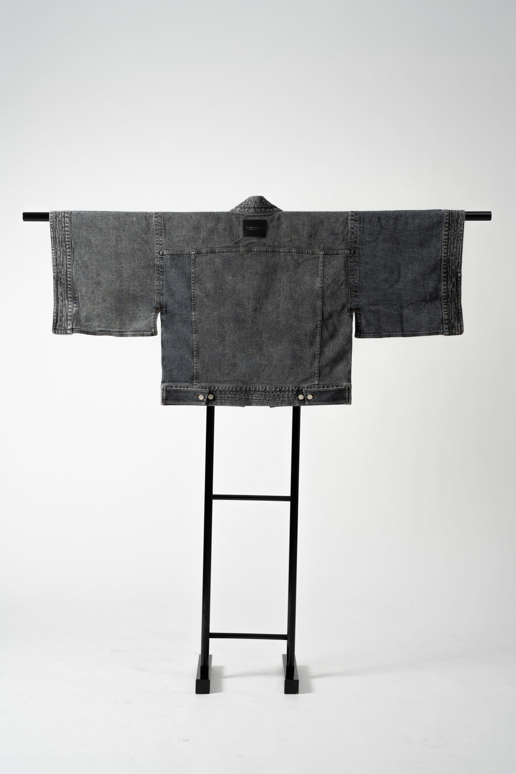 THE KIMONO Denim Jacket – BLACK ICE Okayama Denim × Arizona Leather