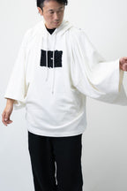 KIMONO Hoodie - Embroidered Denim (White)
