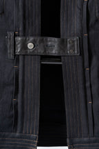 THE KIMONO Jacket – Black Okayama Denim × Arizona Leather