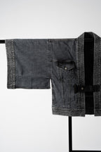 THE KIMONO Denim Jacket – BLACK ICE Okayama Denim × Arizona Leather