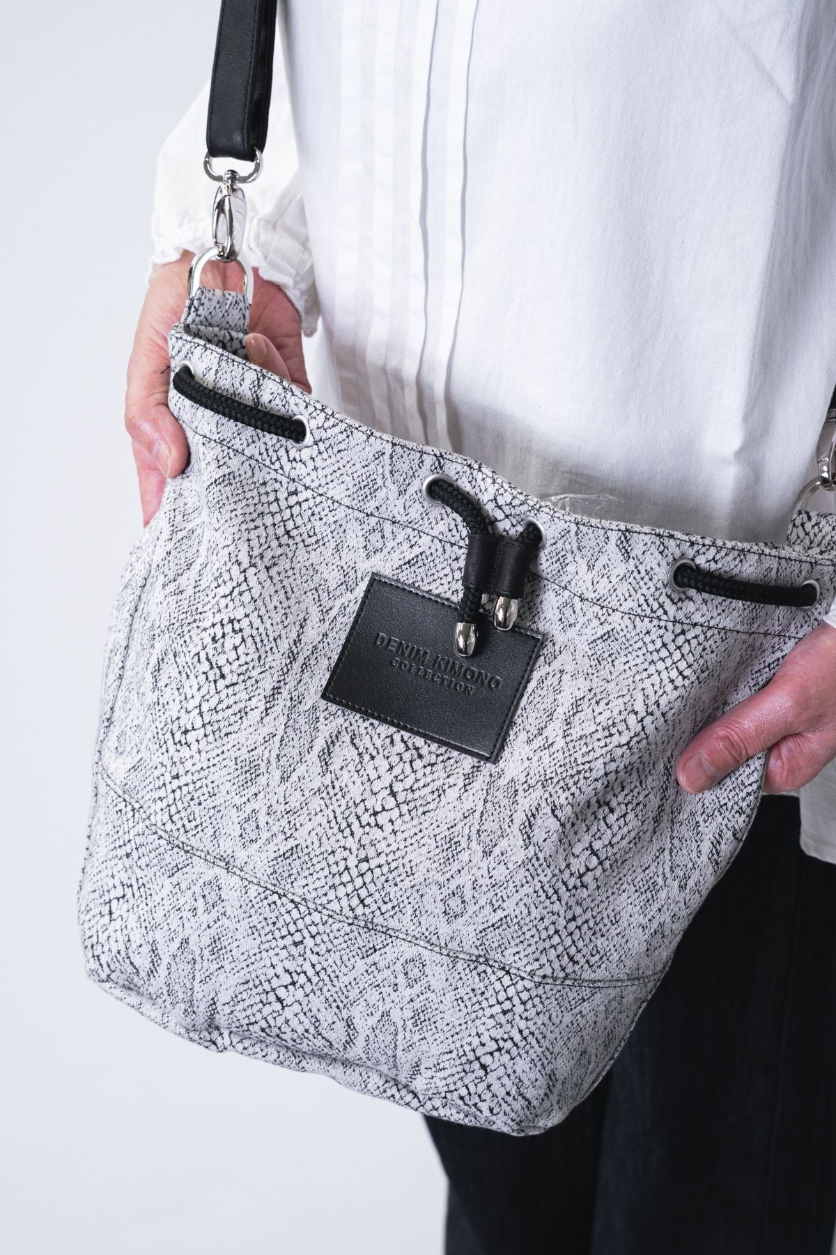 KINCHAKU Denim Bag - Python Jacquard