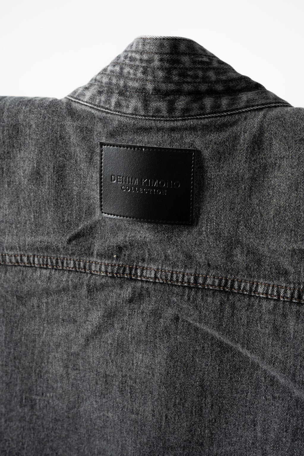 THE KIMONO Denim Jacket – BLACK ICE Okayama Denim × Arizona Leather