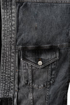 THE KIMONO Denim Jacket – BLACK ICE Okayama Denim × Arizona Leather