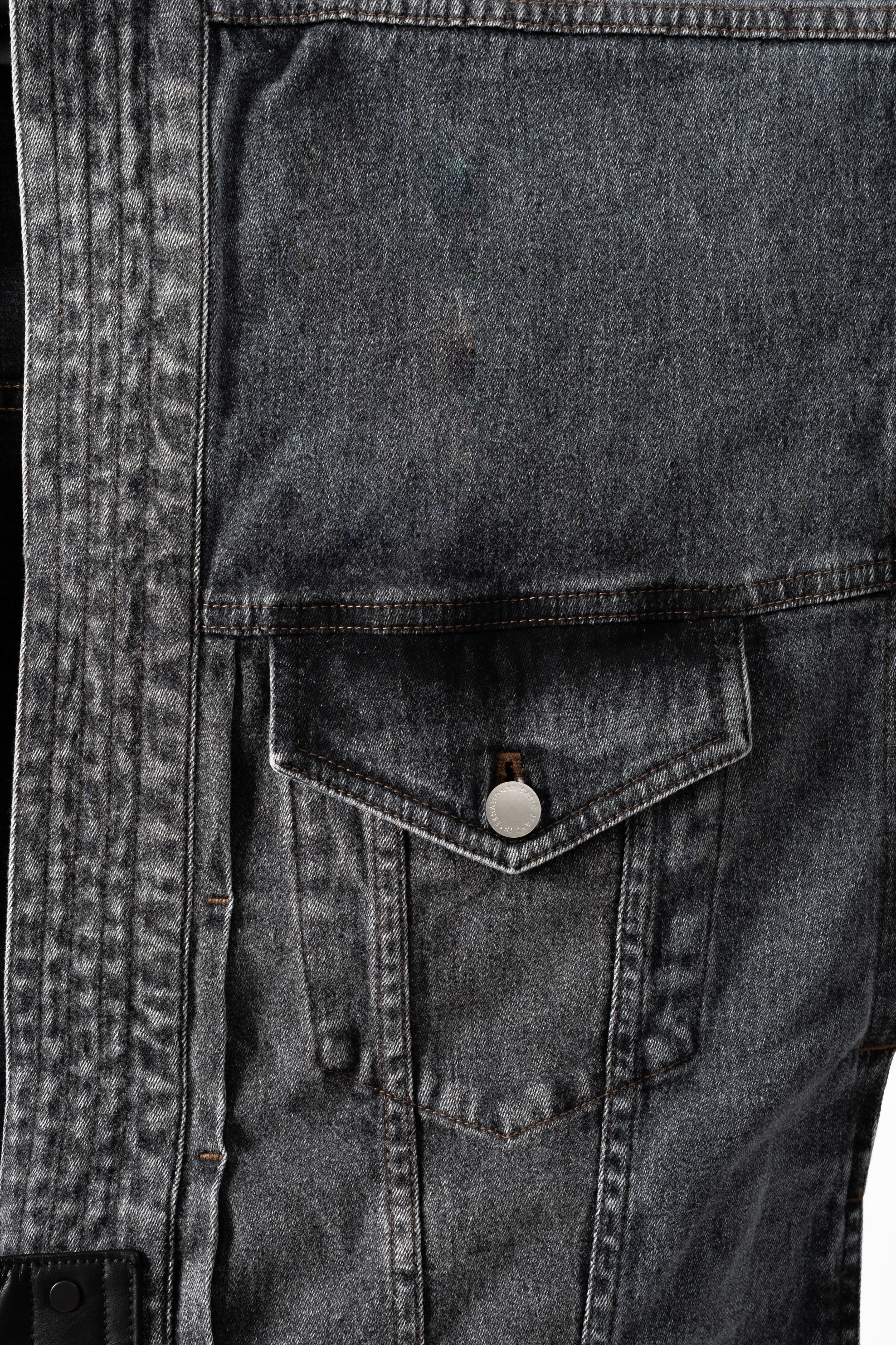 THE KIMONO Denim Jacket – BLACK ICE Okayama Denim × Arizona Leather