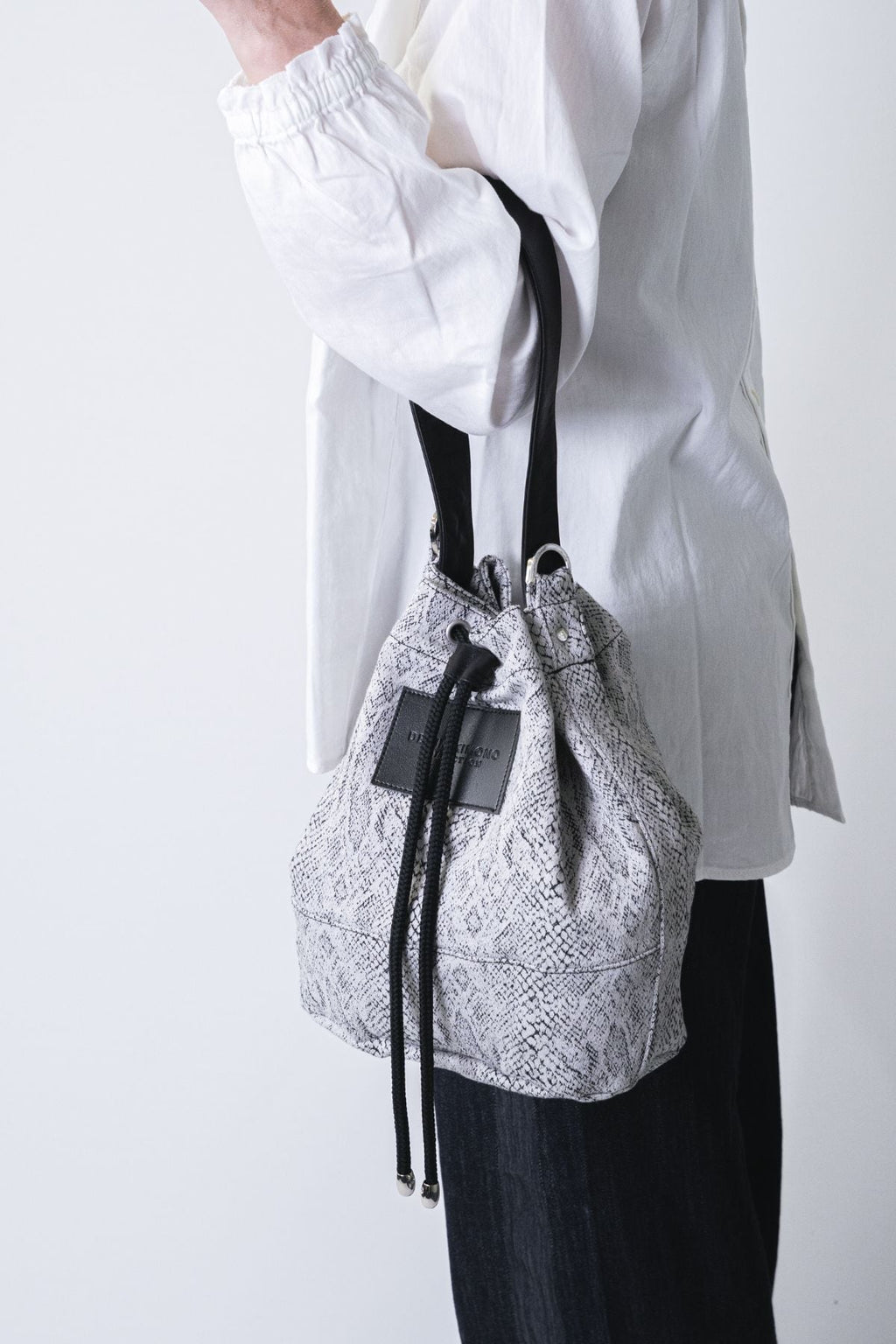 KINCHAKU Denim Bag - Python Jacquard