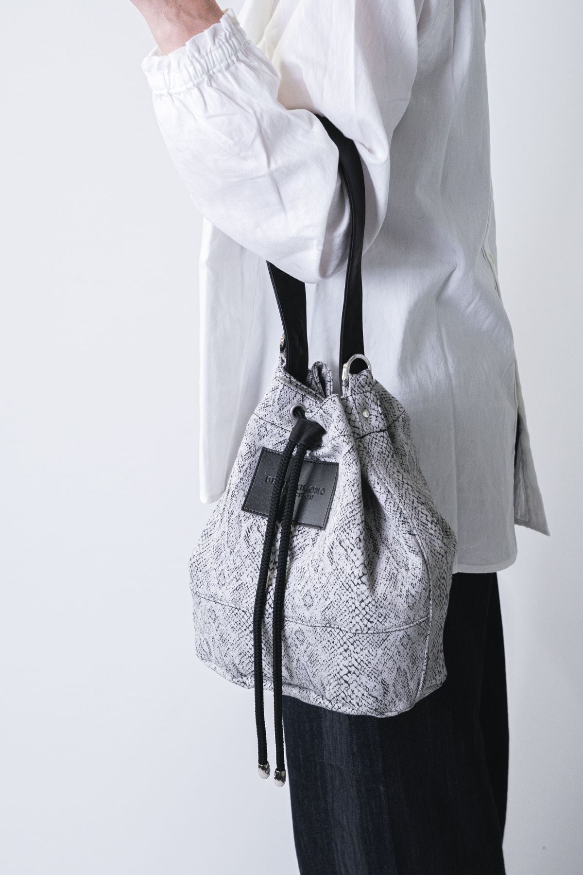KINCHAKU Denim Bag - Python Jacquard