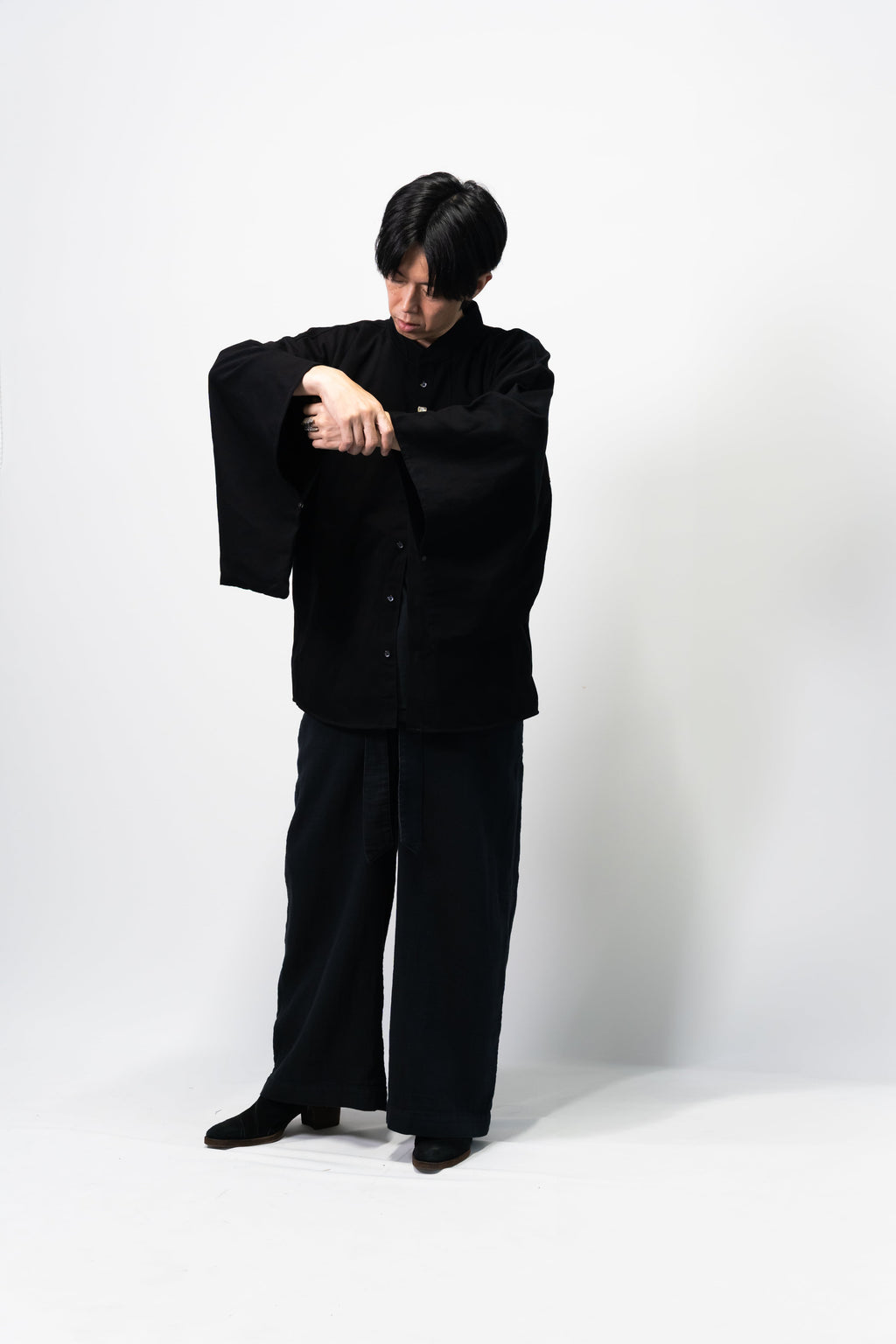 KIMONO Denim Shirt – Black