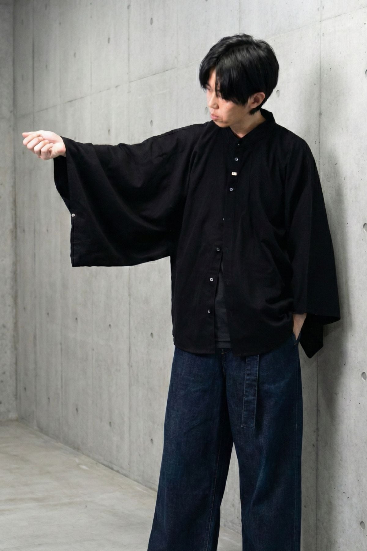 KIMONO Denim Shirt – Black