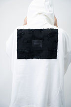 KIMONO Hoodie - Embroidered Denim (White)