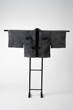 THE KIMONO Denim Jacket – BLACK ICE Okayama Denim × Arizona Leather