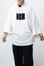 KIMONO Hoodie - Embroidered Denim (White)