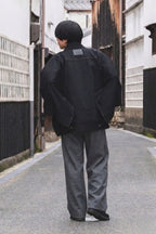 THE KIMONO Jacket – Black Okayama Denim × Arizona Leather