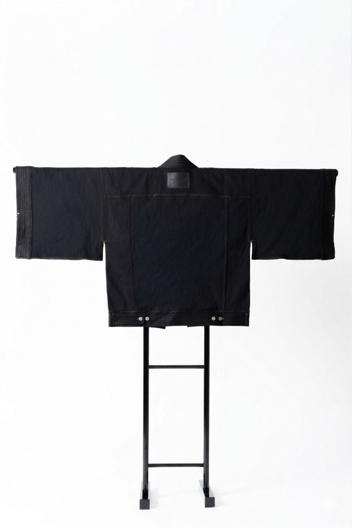 THE KIMONO Jacket – Black Okayama Denim × Arizona Leather