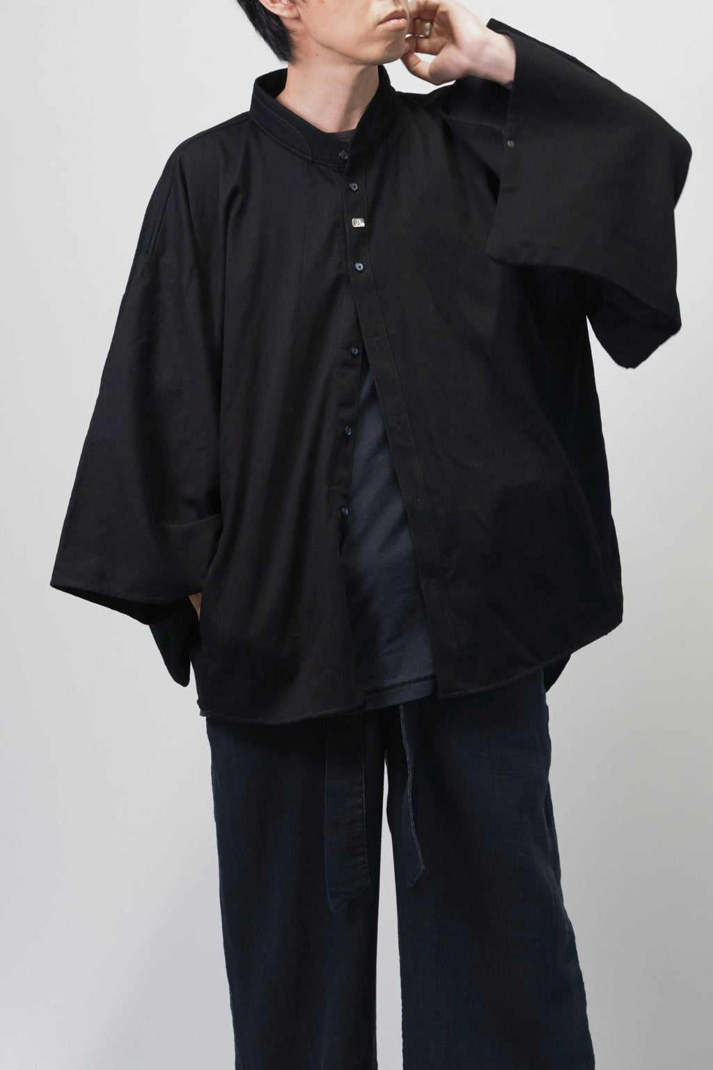 KIMONO Denim Shirt – Black