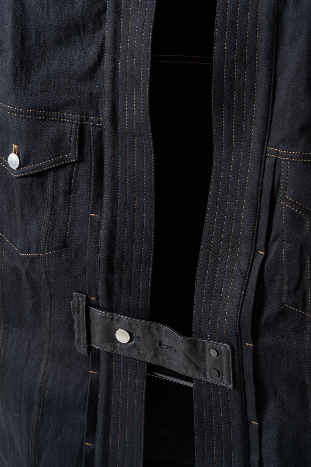 THE KIMONO Jacket – Black Okayama Denim × Arizona Leather