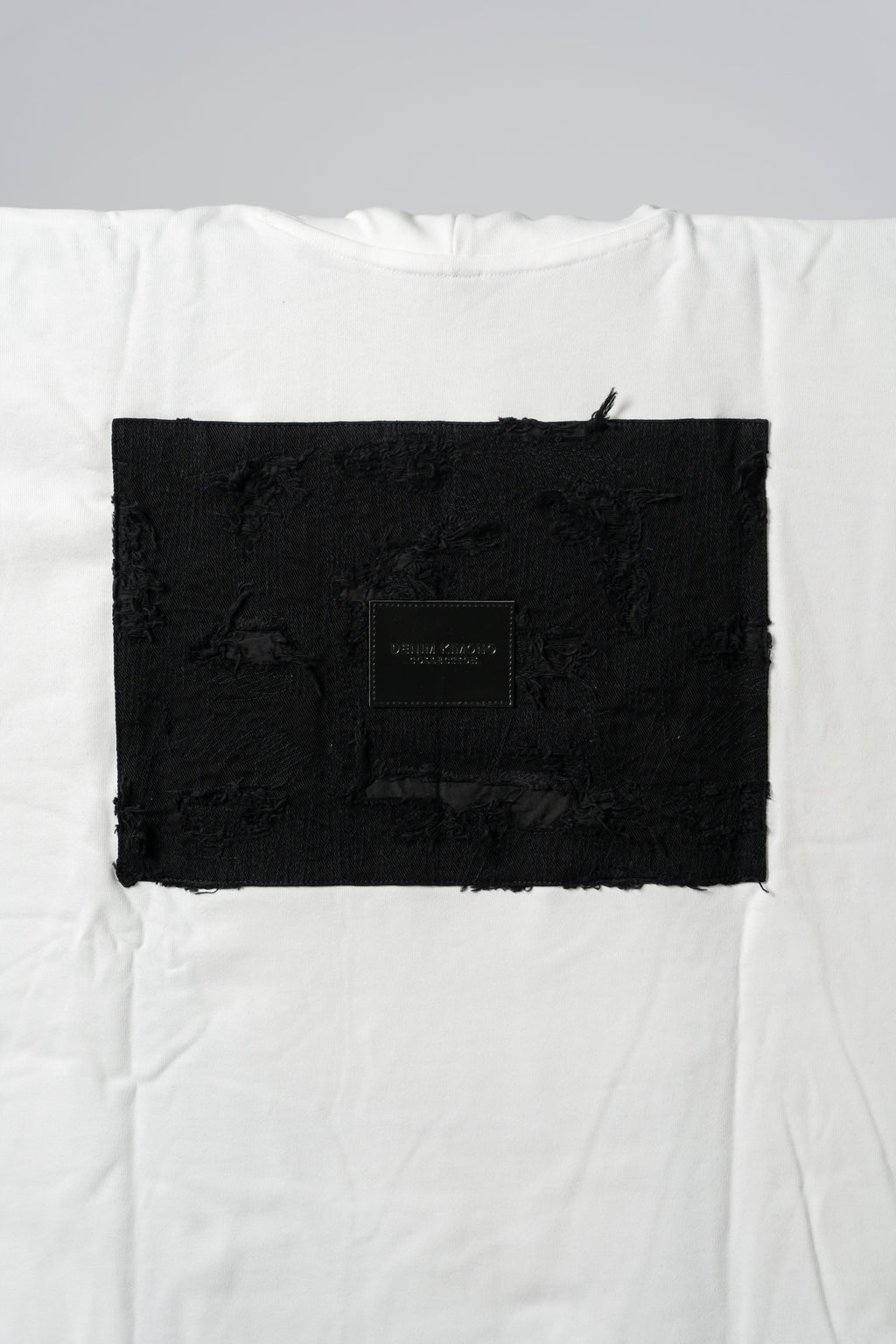 KIMONO Hoodie - Embroidered Denim (White)