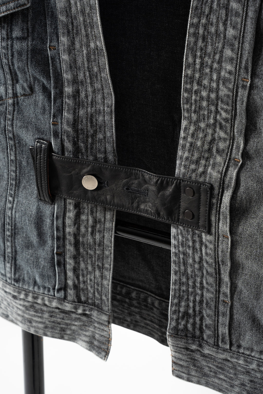 THE KIMONO Denim Jacket – BLACK ICE Okayama Denim × Arizona Leather