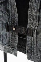 THE KIMONO Denim Jacket – BLACK ICE Okayama Denim × Arizona Leather