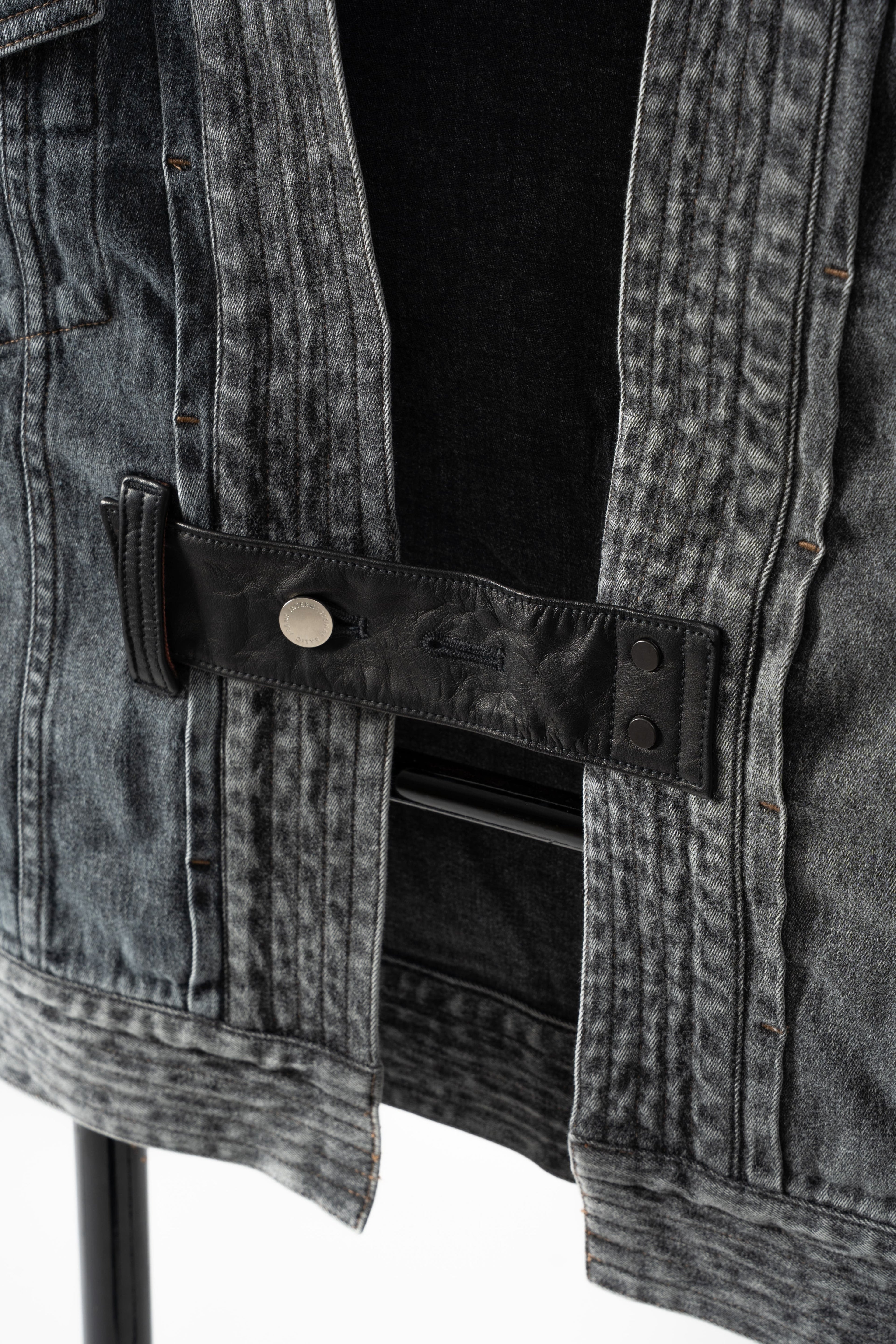 THE KIMONO Denim Jacket – BLACK ICE Okayama Denim × Arizona Leather